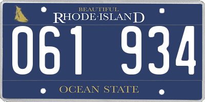 RI license plate 061934