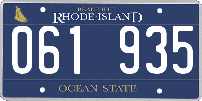 RI license plate 061935