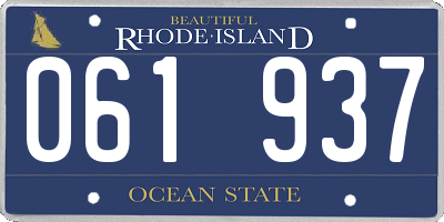RI license plate 061937