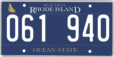 RI license plate 061940