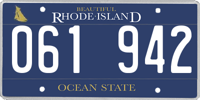 RI license plate 061942