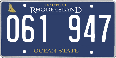 RI license plate 061947