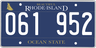 RI license plate 061952