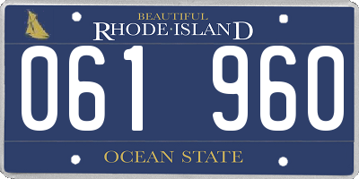 RI license plate 061960