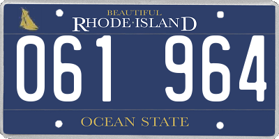 RI license plate 061964