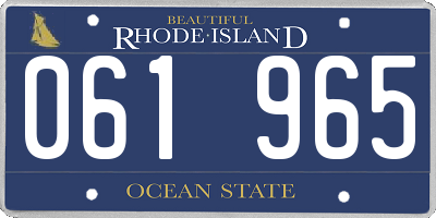 RI license plate 061965