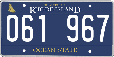 RI license plate 061967