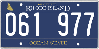 RI license plate 061977