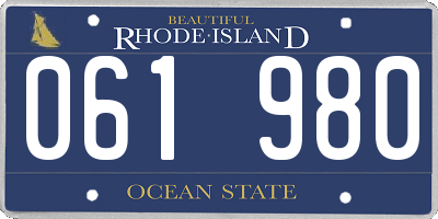 RI license plate 061980