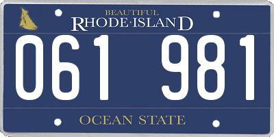 RI license plate 061981