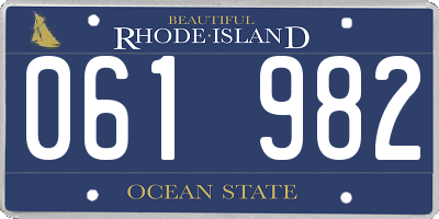 RI license plate 061982
