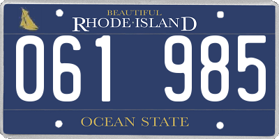 RI license plate 061985