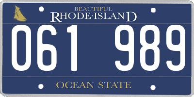 RI license plate 061989