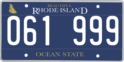 RI license plate 061999