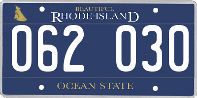 RI license plate 062030