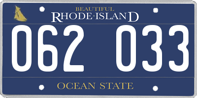 RI license plate 062033