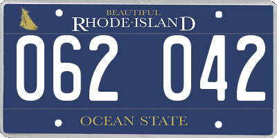 RI license plate 062042