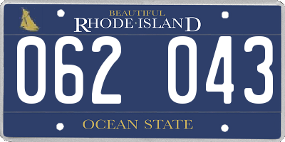 RI license plate 062043