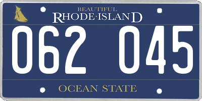 RI license plate 062045