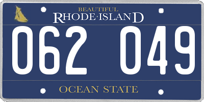 RI license plate 062049