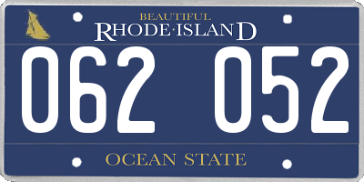 RI license plate 062052