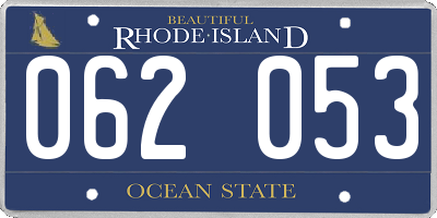 RI license plate 062053