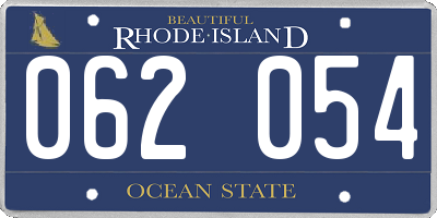 RI license plate 062054