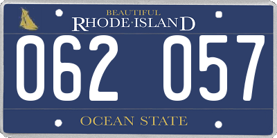 RI license plate 062057