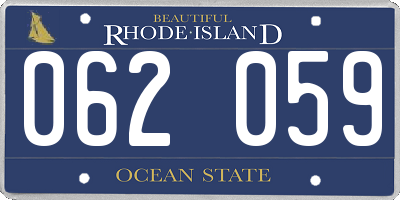 RI license plate 062059