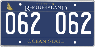 RI license plate 062062
