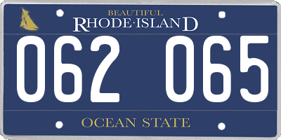 RI license plate 062065