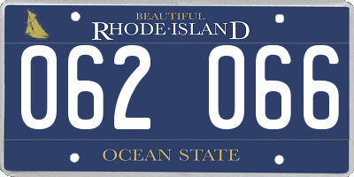 RI license plate 062066