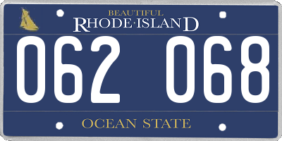 RI license plate 062068