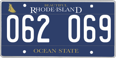 RI license plate 062069