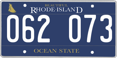 RI license plate 062073