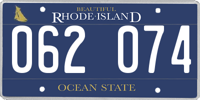 RI license plate 062074