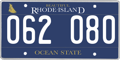 RI license plate 062080