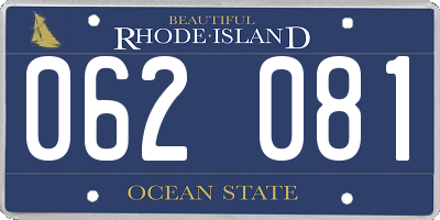 RI license plate 062081
