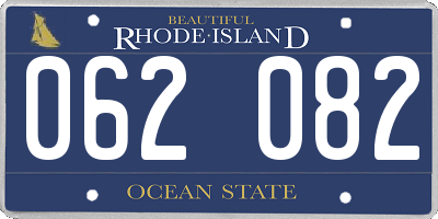 RI license plate 062082
