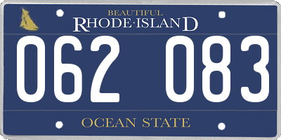 RI license plate 062083