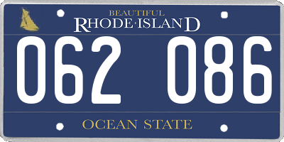 RI license plate 062086