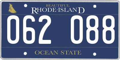 RI license plate 062088