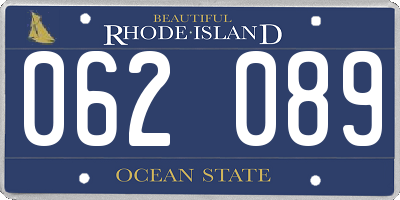 RI license plate 062089