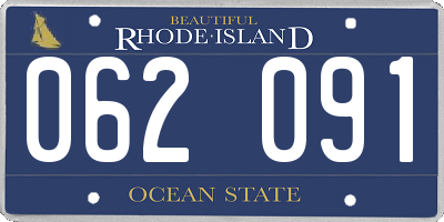 RI license plate 062091