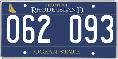 RI license plate 062093