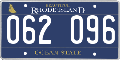 RI license plate 062096
