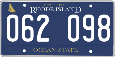 RI license plate 062098