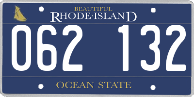 RI license plate 062132