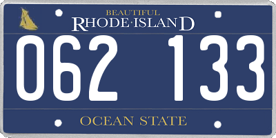 RI license plate 062133