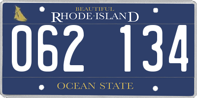 RI license plate 062134
